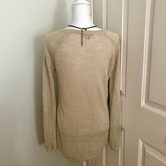 { Trouve } Open Knit Beige and Ivory Sweater - Picture 4 of 7